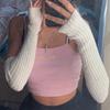 Women Knitted Arm Warmer Long Fingerless Gloves Mitten Winter Y2K Solid Arm Sleeve Fashion Casual Soft Girls Clothes Punk Gloves