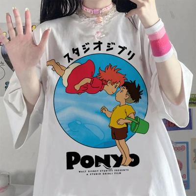 PONYO АНИМЕ ФИЛЬМ Футболка Топы Футболка Манга Аниме Япония Фан Футболка S-4XL