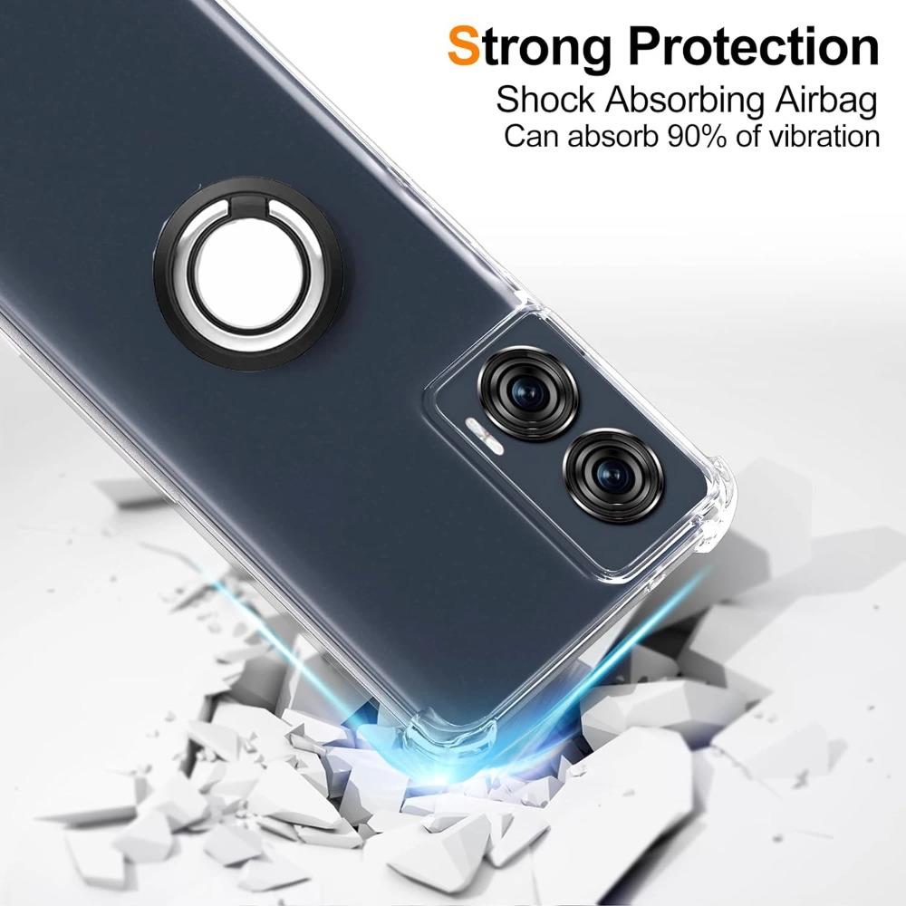 Для Moto Edge 50 Fusion 50ultra Магнитный кольцевой держатель Мягкий чехол с подушкой безопасности для Motorola Moto Edge50 Fusion 50pro X50 Ultra Противоударный Прозрачный силиконовый чехол