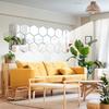 12 штук шестиугольных акриловых зеркальных наклеек на стену для DIY декора — самоклеящиеся наклейки для гостиной, прихожей и лестницы.