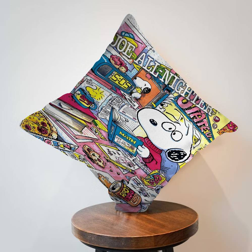 The S-Snoopy Show Cushion Cover Inches Farmhouse Decor Home Throw Pillow Covers For Couch Decorations