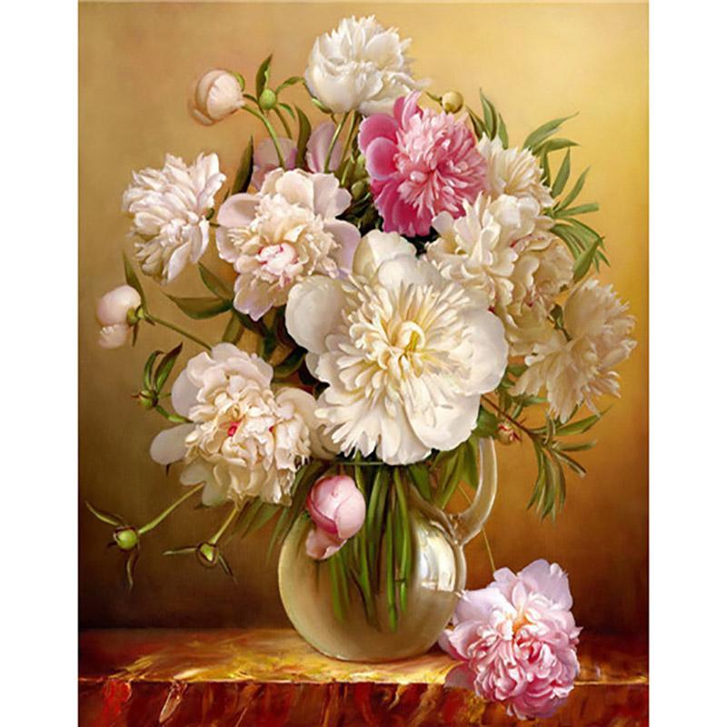 Полный круглый алмазная живопись из смолы, цветок, 5D DIY, алмазная вышивка, пейзаж, вышивка крестом, картина со стразами, настенное искусство