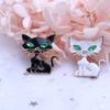 Personalized Black Cat High-End Glass Crystal Versatile Suit Accessory Brooch
