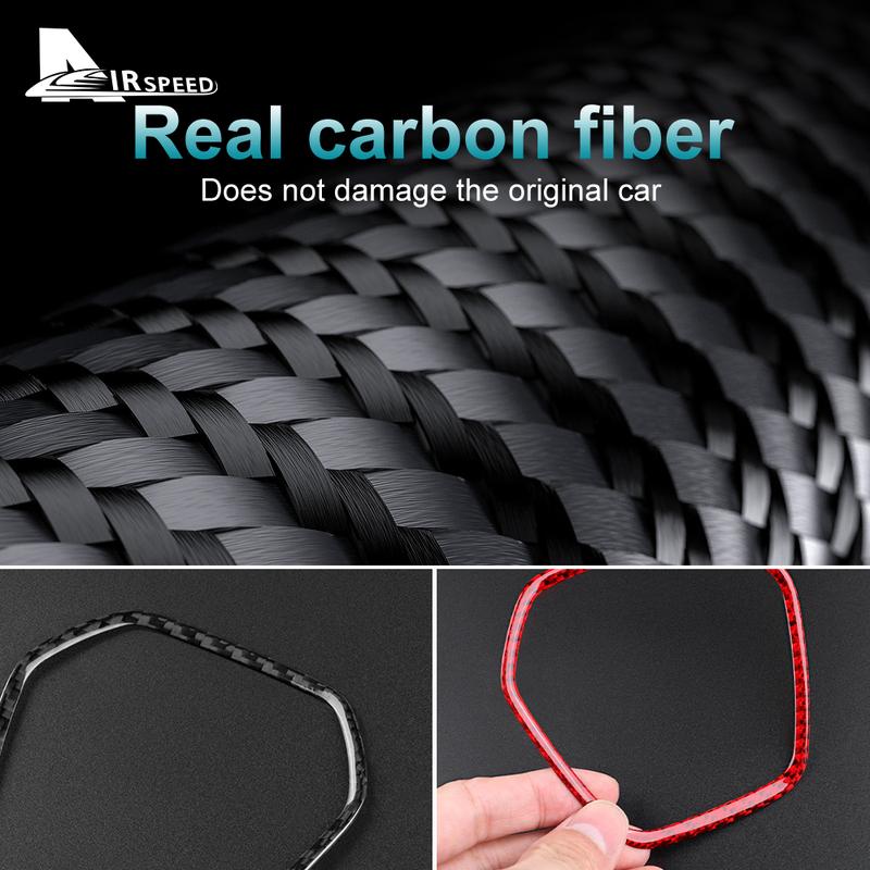 Real Hard Carbon Fiber Sticker For Chevrolet Corvette C8 2024 Steering Wheel Center Frame Ring Accessories