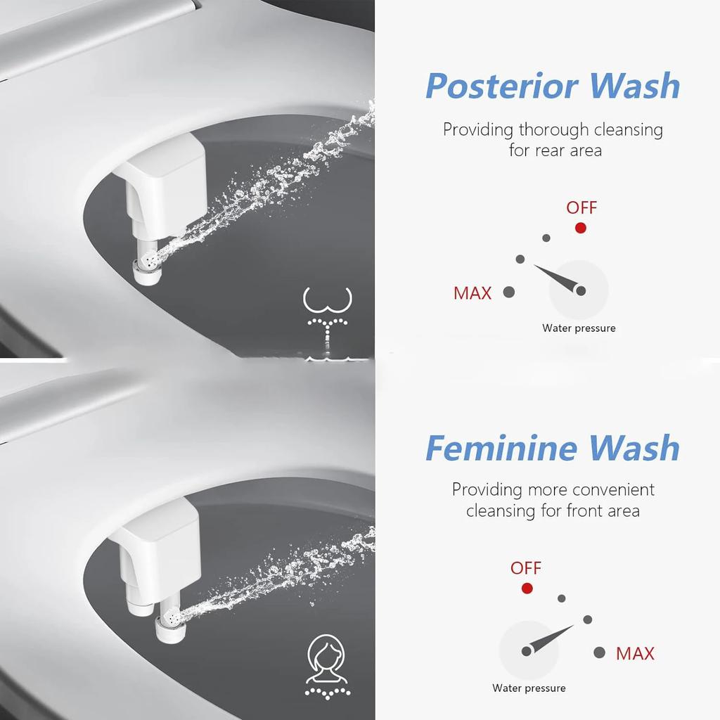 Насадки-биде для женской гигиены для унитаза. Удобный набор для личной гигиены с двойным соплом.