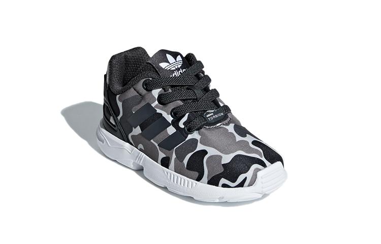 Adidas Originals ZX Flu Abrasion Resistant Low top Toddler Shoes Carbon Black Infant And Toddler AQ1744