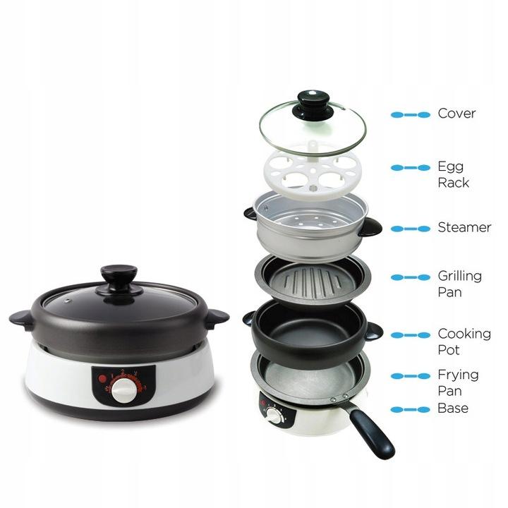 Multicooker Wolnowar Parowar 8W1 Pojemność 1,5L Garnek Ceramiczny Hometech