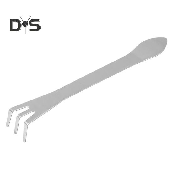 3-Prong Bonsai Rake Stainless Steel Root Rake with Spatula Soil Loosening Pressing Prying Tool for Bonsai Tree Potted Plants