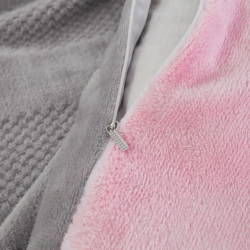 Microfiber Quilt Cover Coral Fleece Super Warm Winter Thick Duvet Cover 210g Queen King Size Double Sided Velvet Bedding Set