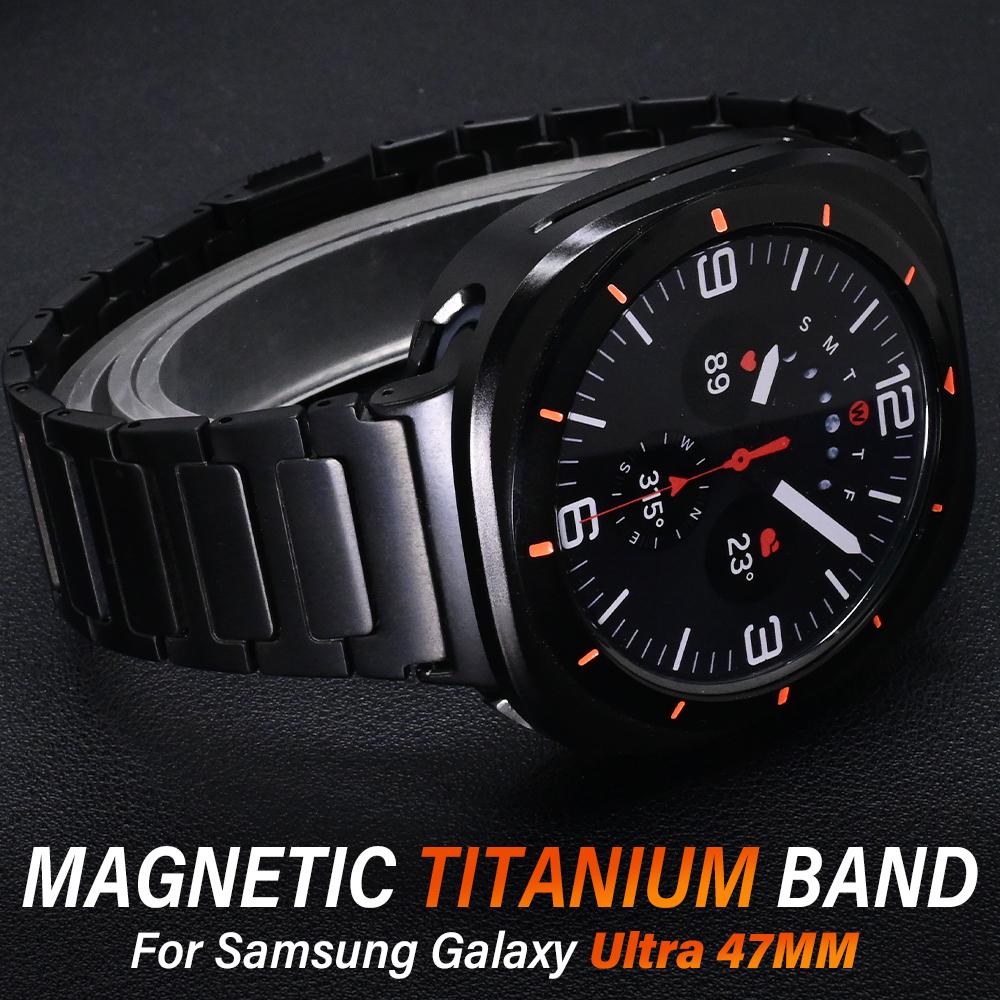 Магнитный титановый ремешок для Samsung Galaxy Ultra Роскошный мужской браслет для Samsung Galaxy Ultra Watch 47 мм Браслет-звено БЕЗ ЗАЗОРОВ