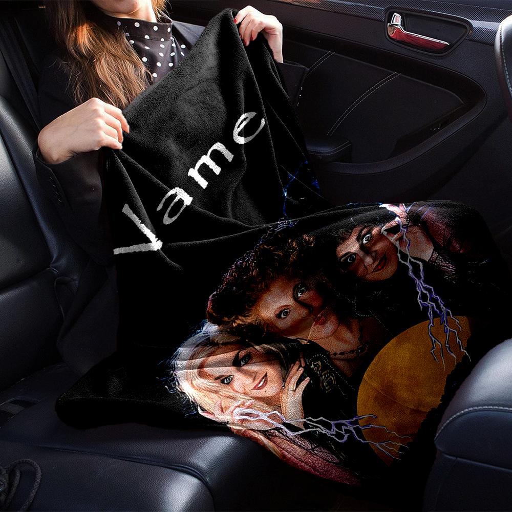 Custom Name Hocus Pocus Theme Printed Blanket - Perfect for Couch, Bed, Travel & Outdoor Use | Machine Washable, Cozy & Durable.