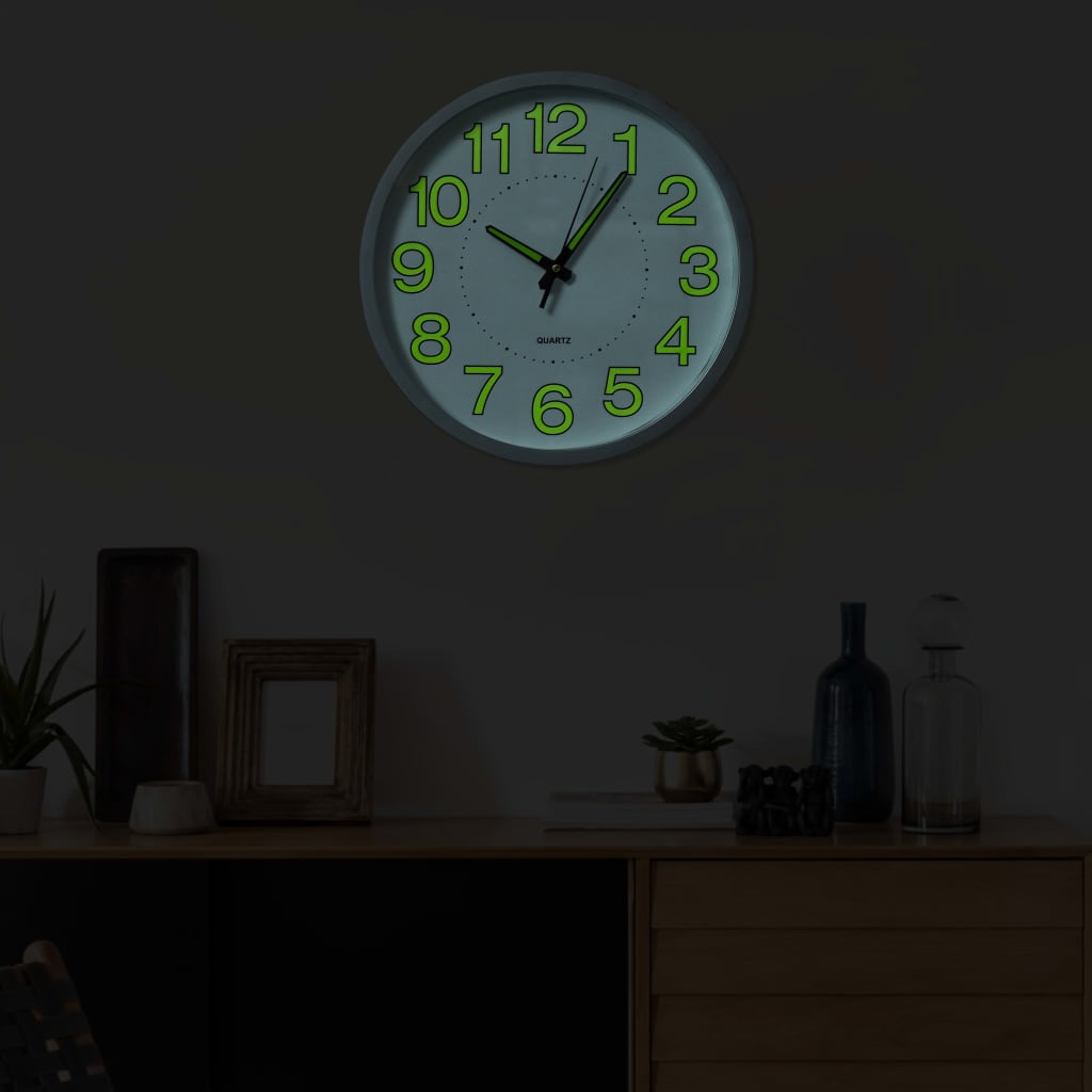 Glow in the Dark Wall Clock White 30 cm