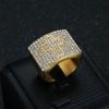 Ring New Gold Plated Diamond Cross Hip Hop Men's Ring
