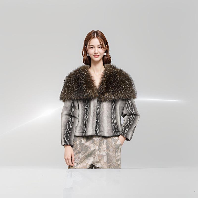 Осень и зима новая шуба модное осенне-зимнее пальто короткое имитация серебристой лисы лацкан женское