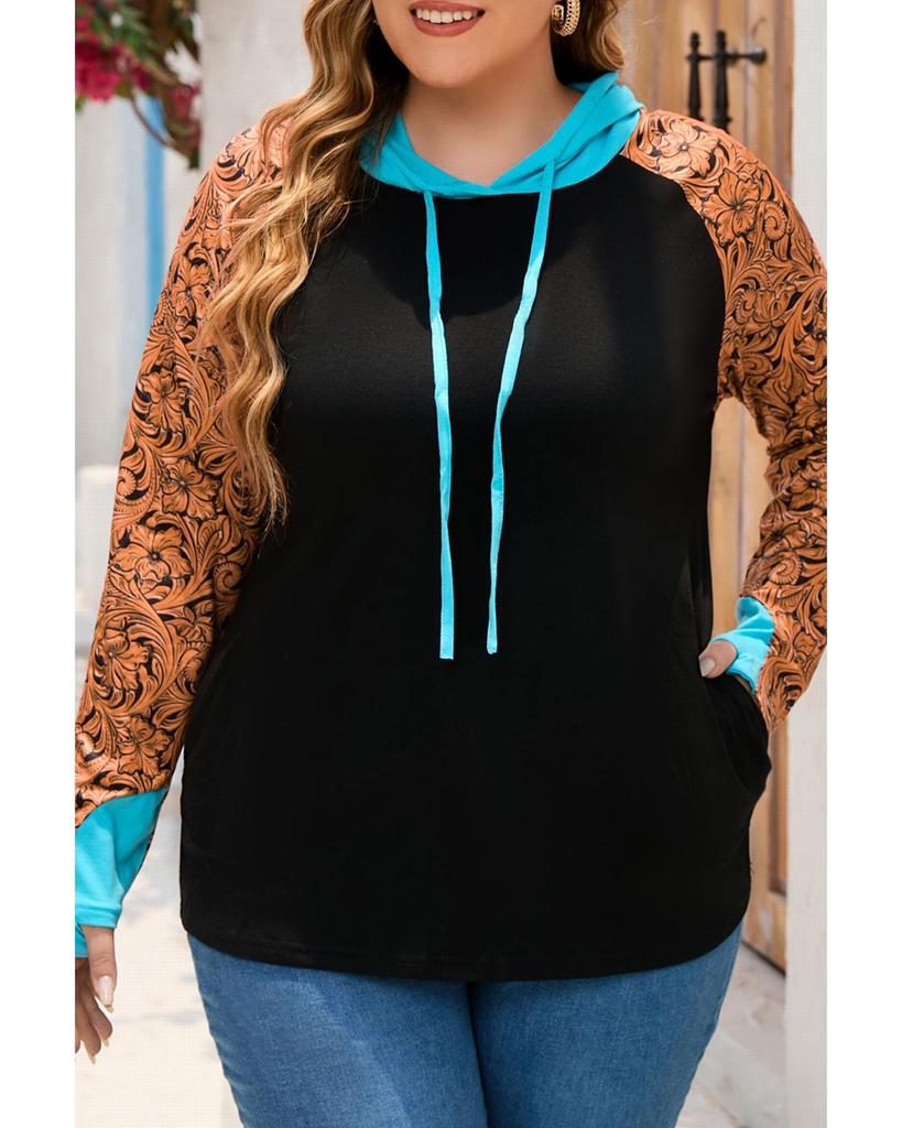 Azura Exchange Color Block Plus Size Hoodie