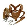 Anti Bite Rivet Pet Collar Harness Durable Leather Studded Spiked Dog Collar and Harness