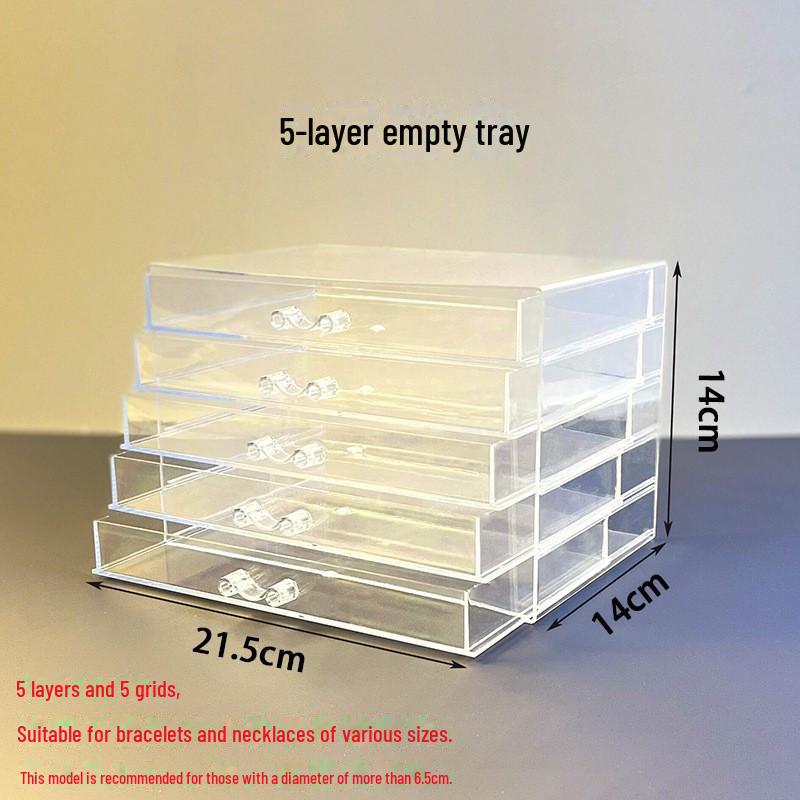 Free Shipping: Large-Capacity Transparent Jewelry Storage Box for Earrings and Necklaces - Dustproof and Drawer-Style