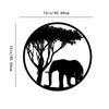 Elephant Metal Art African Animal and Tree Wall Sculptures Metal Animal Tree Art Wall Decoration Iron Art Silhouette Home Decor