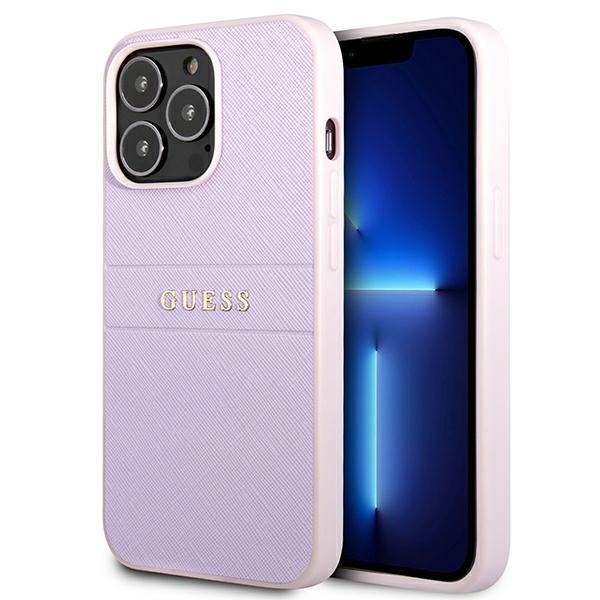 Guess Guhcp13Lpsasbpu Iphone 13 Pro / 136,1 Fioletowy/Purple Saffiano Hot Stamp & Metal Logo