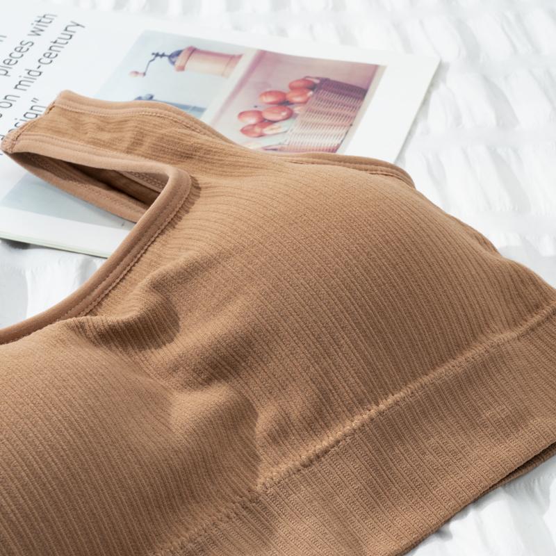 Fashion Women's Solid Color Vest U-shaped Beautiful Back Bra Without Steel Ring Vest Integrated Latex Breast Pad Underwear