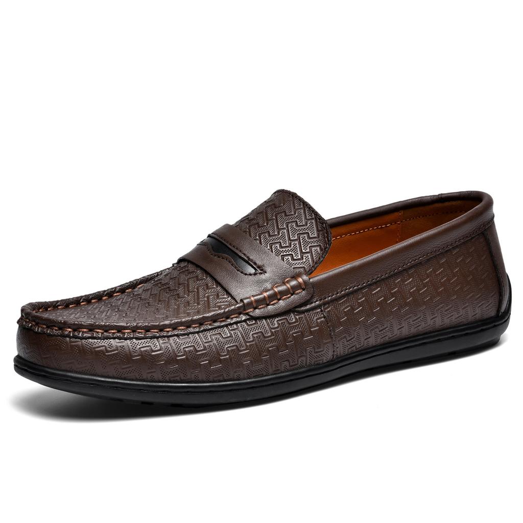 Туфли-лоферы Gommino из натуральной кожи верхнего слоя, мокасины для вождения, британская повседневная мужская кожаная обувь