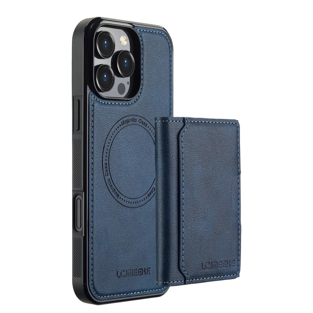 Съемный чехол-кошелек для iPhone 16 Pro Max 15 14 Plus 13 12 11 XS XR X 7 8 SE 2022 2020 2024 С держателем для карт MagSafe