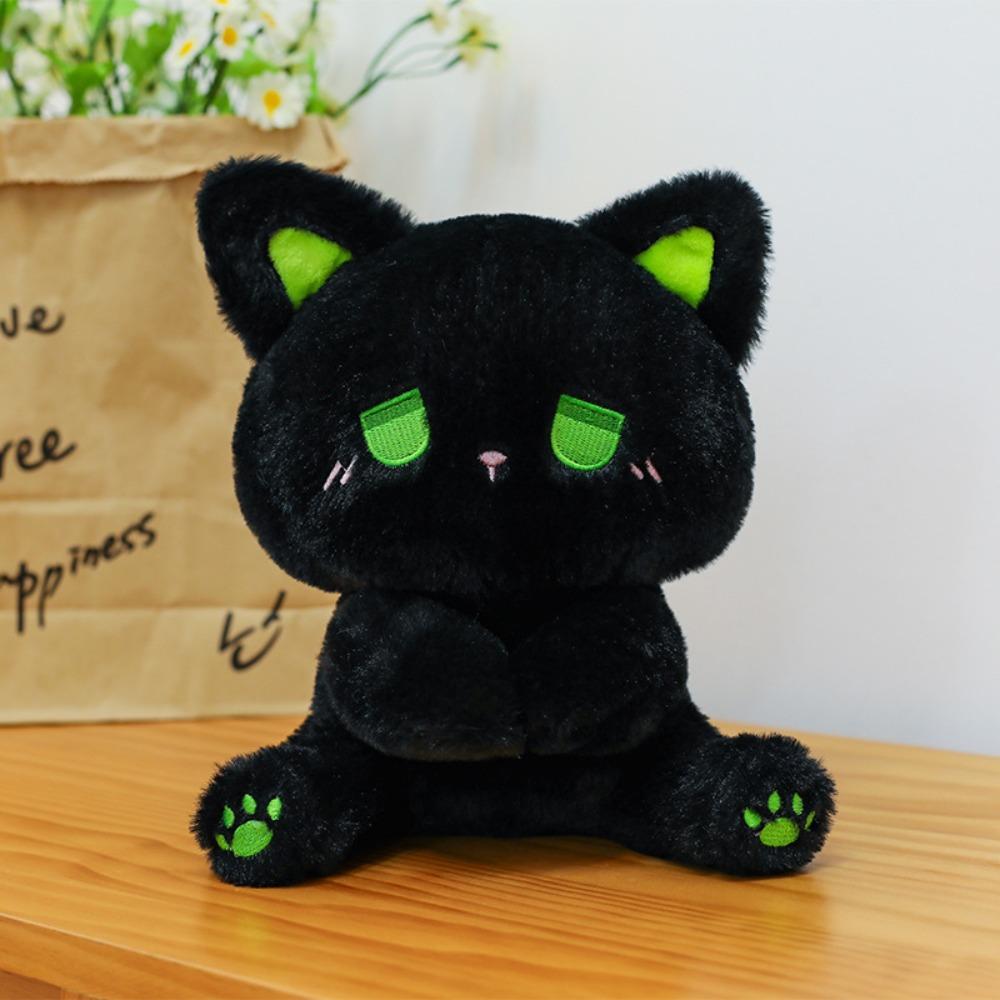 Emo Bear Plush Bear Doll Toy Cartoon Stuffed Animal Doll Fashion Black Cat Plush Toy Home Decor