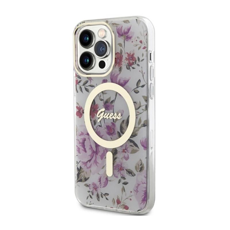 Guess Flower Magsafe - Etui Iphone 14 Pro Max (Przezroczysty)