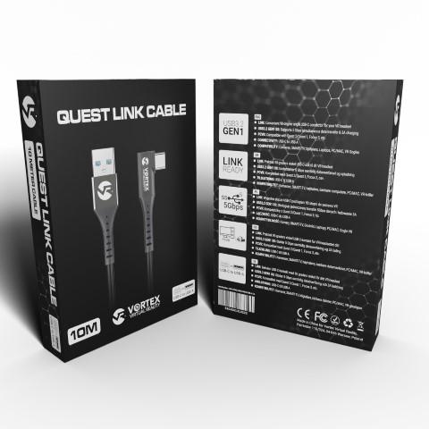 10m cable from VortexVR USB-A to Meta Quest Link | to Quest 3S Quest 3 Quest 2