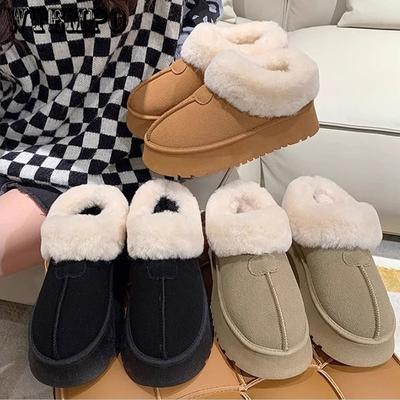 Женские зимние ботинки Hairy Mouth с толстой подошвой, короткие, с толстым носком, ленивые хлопковые туфли