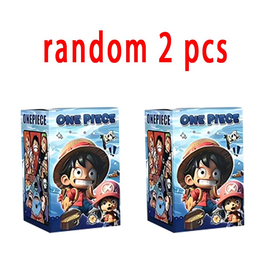 One Piece blind box 1-8pcs Anime Ship Figure Luffy Model Toy kawayi Mini Boat Pirate Ship Navy Going Merry Boat Assembled Model