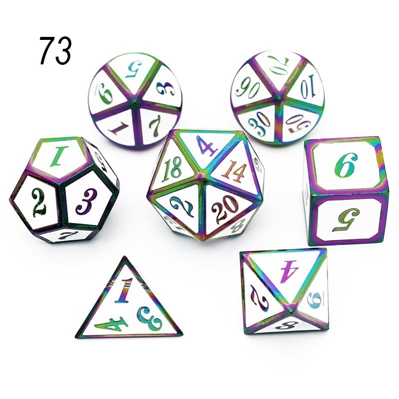 Набор из 7 предметов, набор металлических кубиков D&D, бархатный мешочек D20 D12 D10 D% D8 D6 D4, игральные кости DND, ролевые игры, настольные игры, набор кубиков дадо, металлические игральные кости