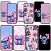 Для Samsung Galaxy S24 S23 iPhone 16 15 14 Xiaomi Redmi Note 13 12 11 Pro Max X 8 9 10 XR A05 OPPO Huawei чехол для телефона Comics Stitch Lovely Black Cover