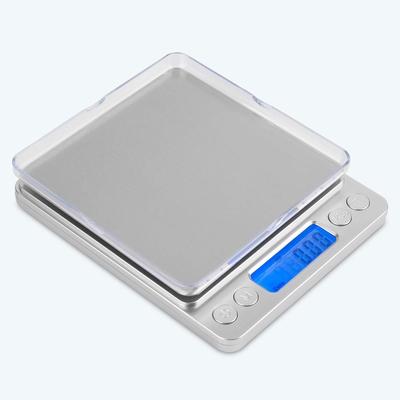 Кухонные цифровые весы из нержавеющей стали 0, 1 г/3 кг, многофункциональные кухонные весы, вес (Серебряный)