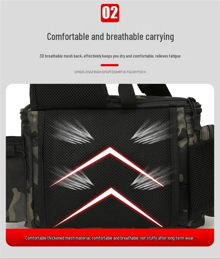 Многофункциональная камуфляжная рыболовная сумка 2023 года: Ношение на одном плече, через плечо или на поясе с держателем для удилища