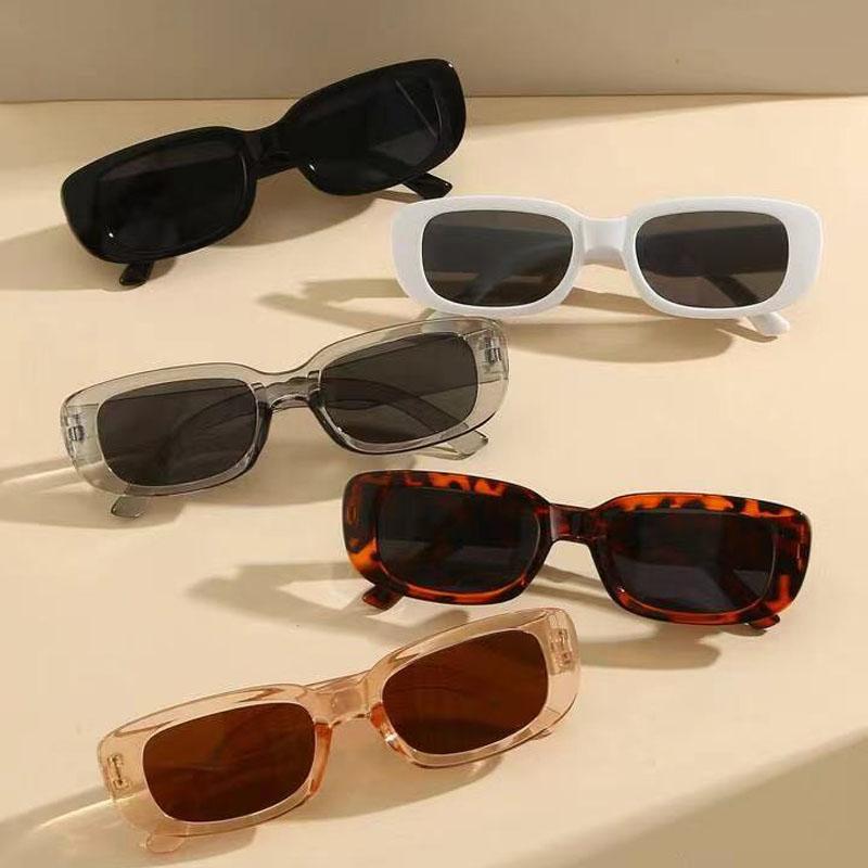 5 шт. Женские черные, белые, серые, черепаховые пластиковые оправы, маленькие квадратные пляжные солнцезащитные очки, модные