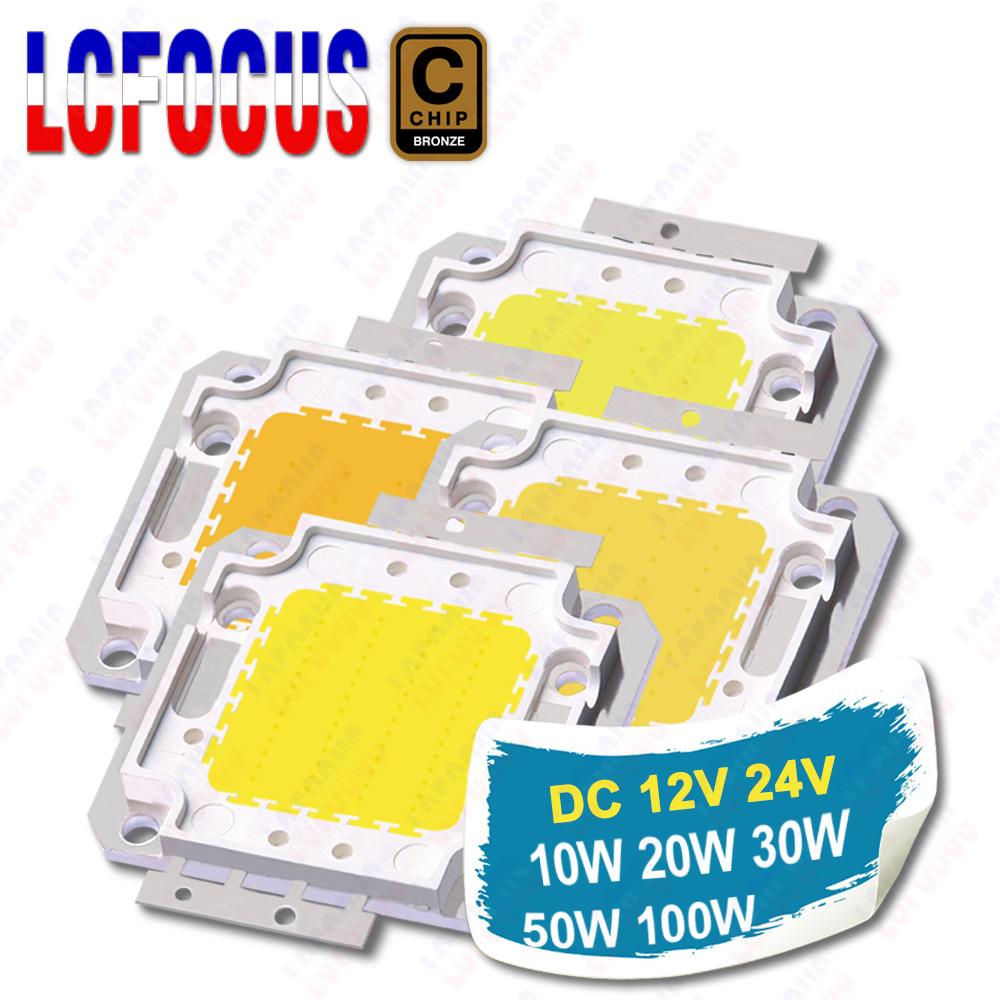 Светодиодный чип DC 12V 24V 10W 20W 30W 50W 100W Теплый Натуральный Холодный Белый 3000K 4000K 6000K Без драйвера COB Для прожектора Светодиодные бусины