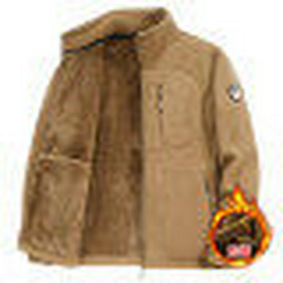 2024 Men's Large Fleece Hooded Jacket with Polar Grain Liner