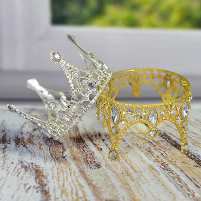 Корона для торта, искусственная хрустальная тиара, сверкающее украшение для торта, декор свадебного торта на день рождения, детский душ