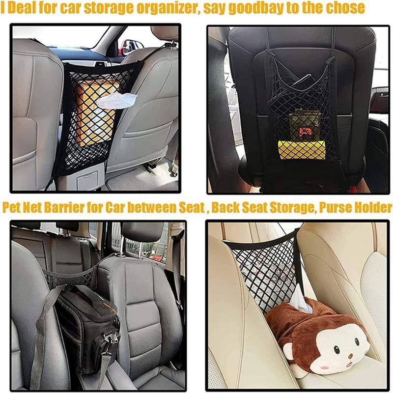 Practical-1 PCS Dog Car Net Barrier Pet Barrier With Mesh Organizer Baby Stretchable Storage Bag Universal Vehicle Isolation Net