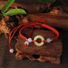 Year of the Snake Red Jade Circle Lucky Bracelet for Benming Year Gift | Unisex Transshipment Handwoven Rope