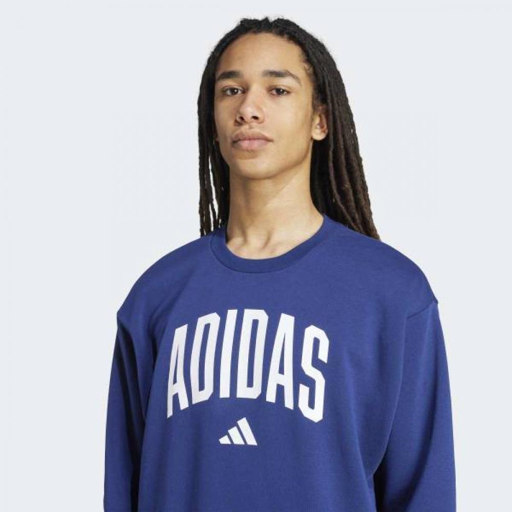 adidas Унисекс Толстовка Флис Темно-синяя