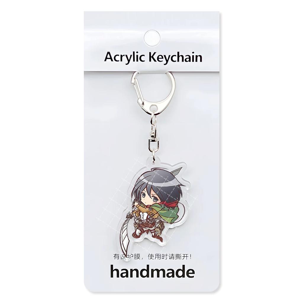 Attack on Titan Anime Acrylic Keychain Pendant, Levi Eren Mikasa Bag Hanging Decor
