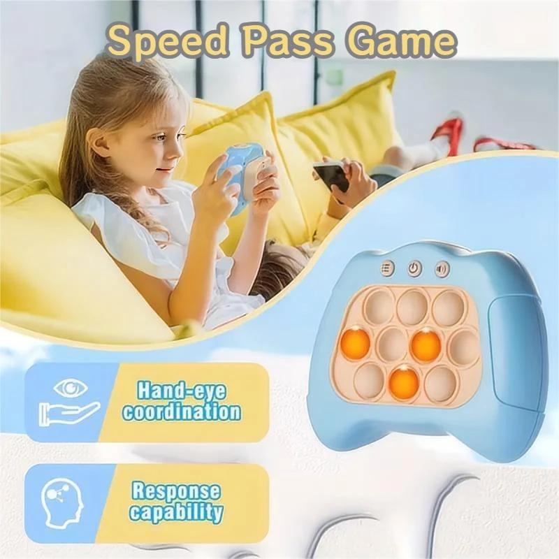 Quick Push Bubbles Game Electronic Pop Light Machine Fidget Toys Console Whac-A-Mole Toy Anti-Stresses Relief Sensory Toys Gifts