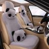 Non-slip Car Plush Cushion Cartoon Panda Backrest Lumbar Support Car Headrest Waist Support  Winter