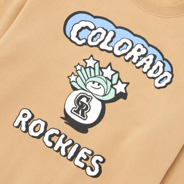 MLB Colorado Rockies FW22 Pattern Letter Print Long Sleeve Cotton Sweatshirt Unisex sweatshirt Yellow 3AMTC0126-04BGS