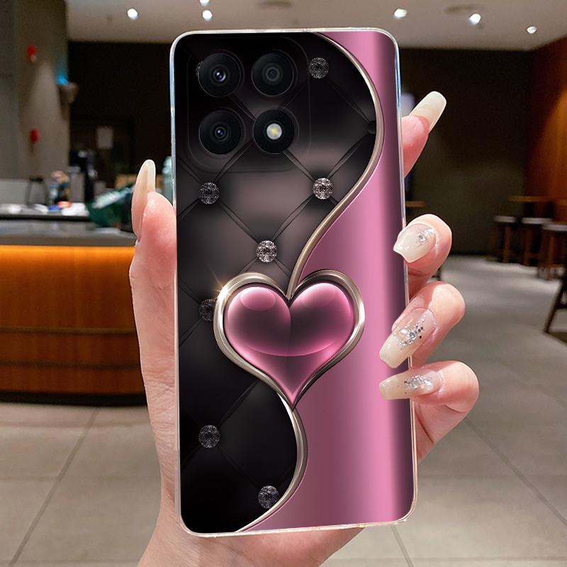 Чехол для телефона Honor X8A X8B X8 X8C 4G Funda Coque с бабочкой и бантом, защитный чехол, прозрачный мягкий силиконовый TPU чехол Capa