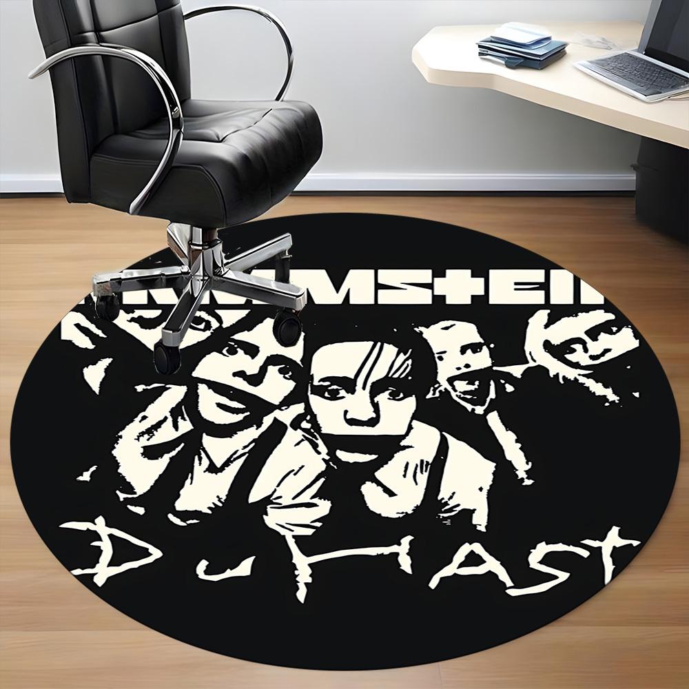 1 шт. Круглый ковер Rammstein Music Office, Коврик для помещений, Подходит для офиса, Под офисные стулья, Спальни, Гостиной, Домашний декор, Декор комнаты