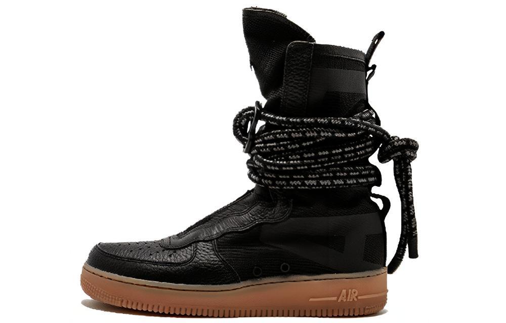 Nike Sf Air Force 1 High Черный с коричневой подошвой AA1128-001