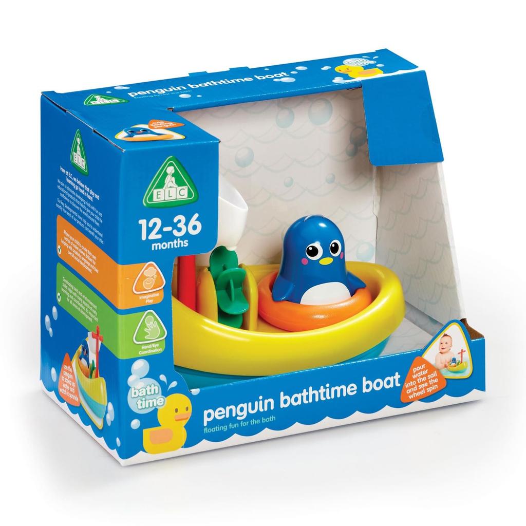 Early Learning Center Bathtime Penguin Boat Bath Water Play Baby Authentic Toy, Toy, Gift, 200349,